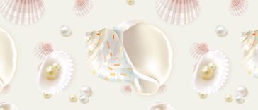Summer Pattern Background with Seashells