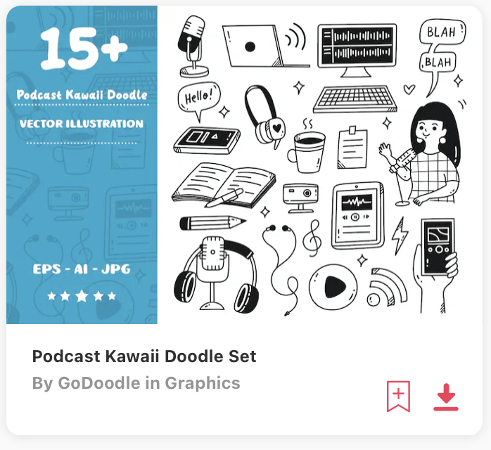 podcast doodle set