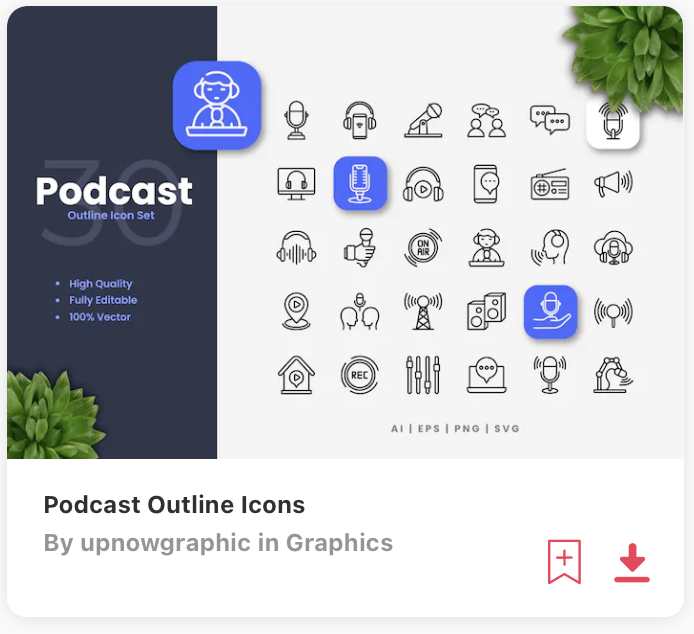 Podcast icons PNG