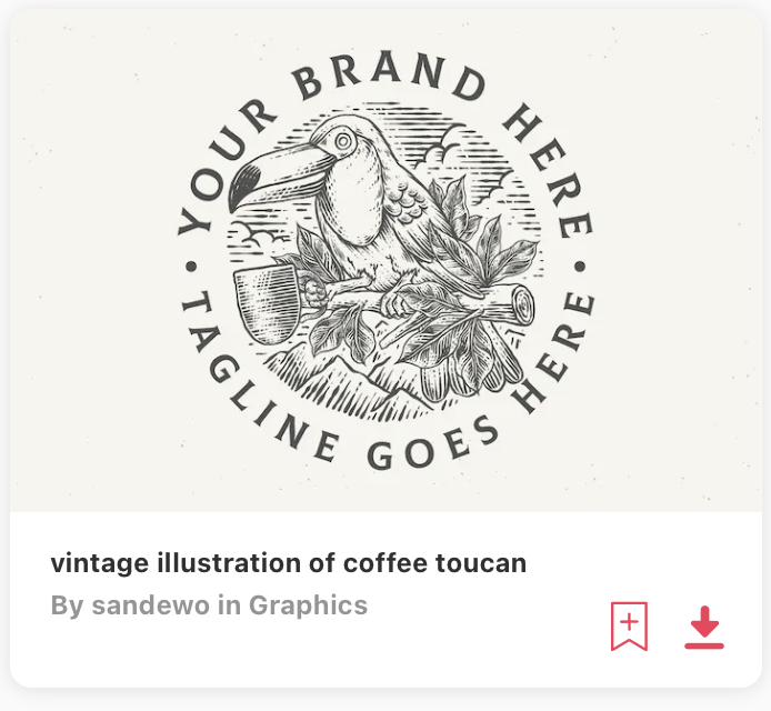 Toucan Clipart vintage logo