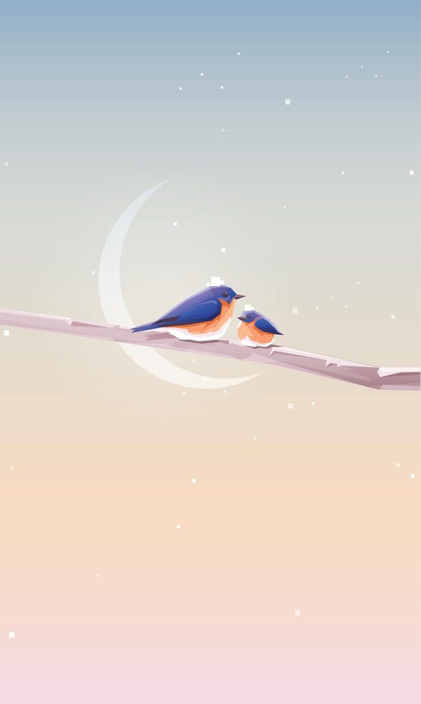 Blue Bird Cartoon Vector Illustration