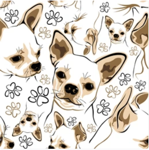 Cute Chihuahua Seamless Pattern
