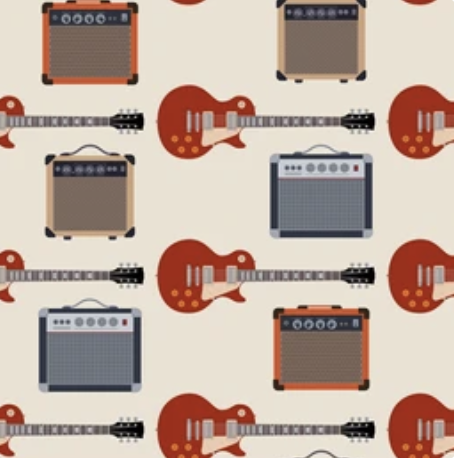 Electric Guitar Clipart Pattern