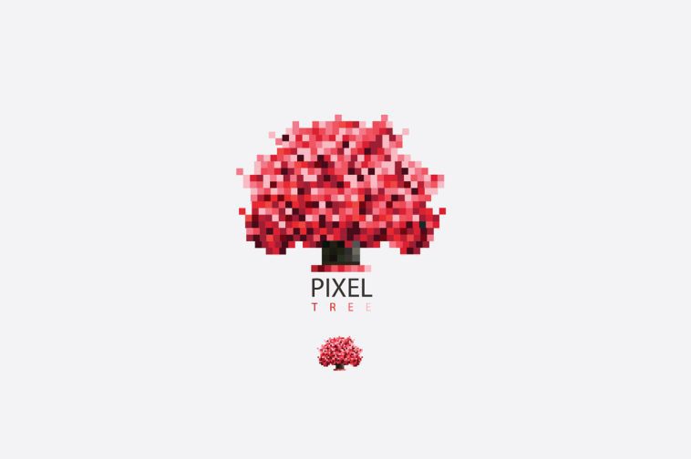 Pixel Art Tree Logo