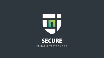 Shield Vector Logo with Lock