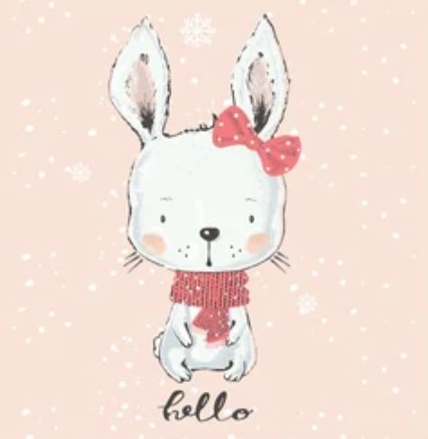 Cute Winter Rabbit Vector Illustration