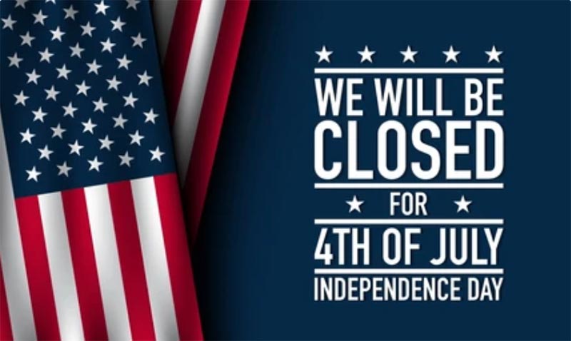 Closed for 4th of July Sign Template