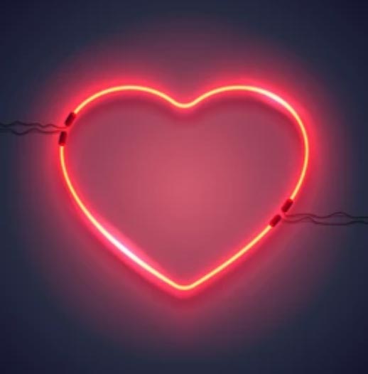 Red Heart Retro Neon Sign