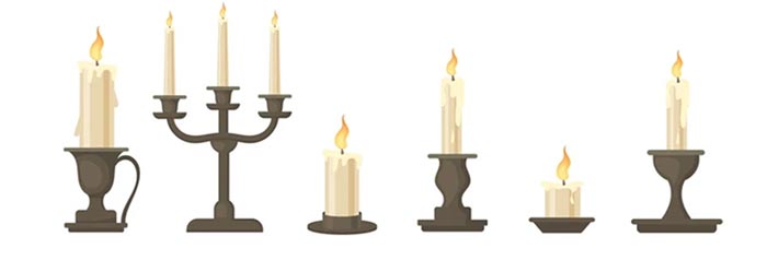 Vintage candles illustration set