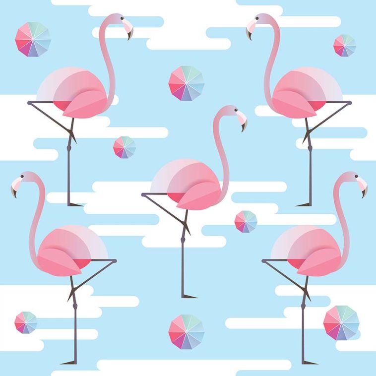Flamingo Clip Art Pattern
