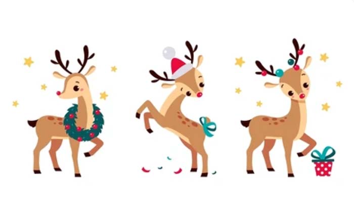Reindeers set illustration