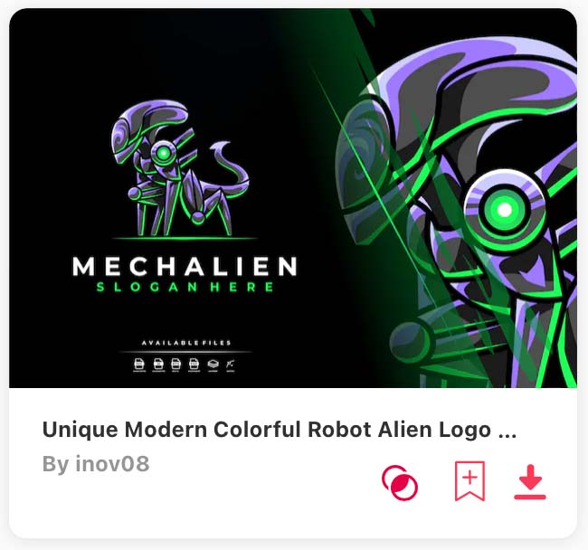 Alien Clipart Logo- Robot