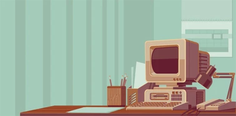 Old 80s / 90s Computer Vector Illustration