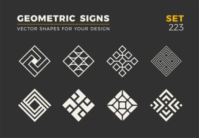 Geometric logo elements