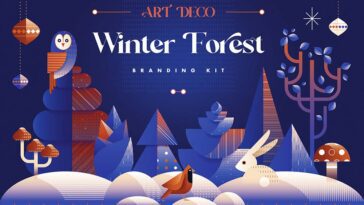 Premade Branding Kit - Art Deco Winter Forest