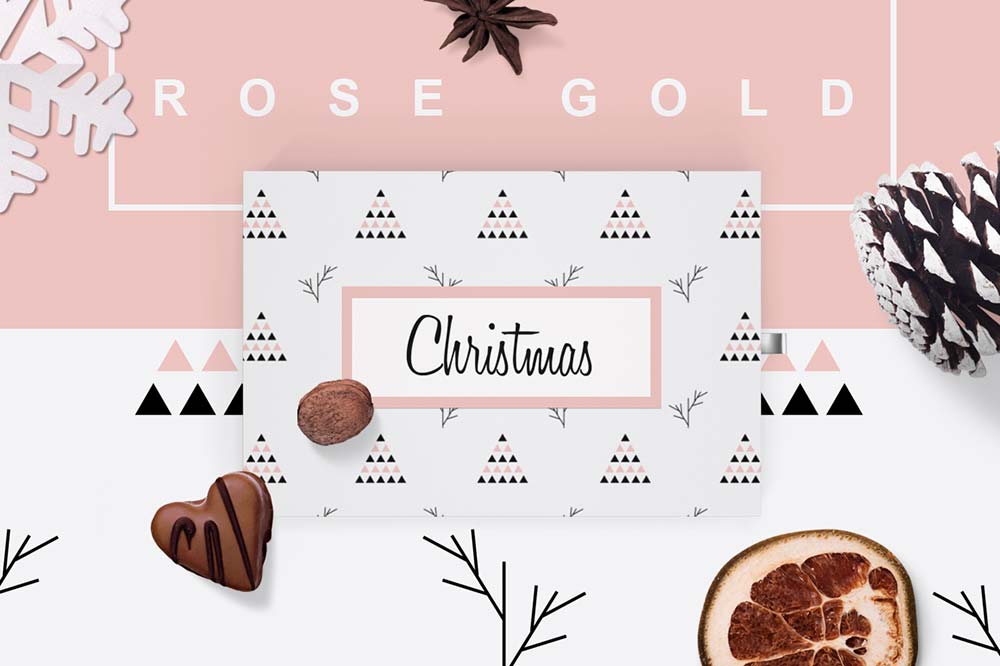 Rose Gold Pink Christmas Wallpaper Patterns