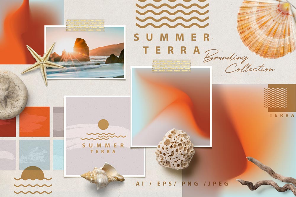 Summer Teal Terracotta Branding Kit- Summer Terra