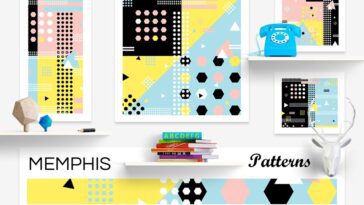 Free Memphis Pattern Design Set