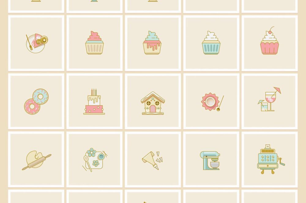 Baking Icons- Cake and Cookie Icon Pack