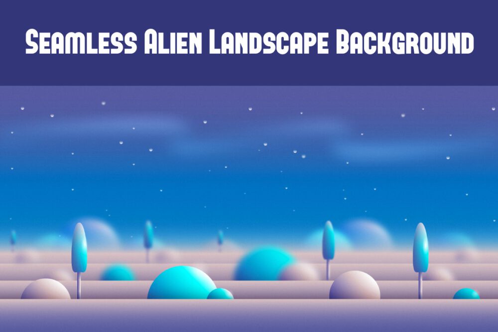 Seamless Alien Landscape Background